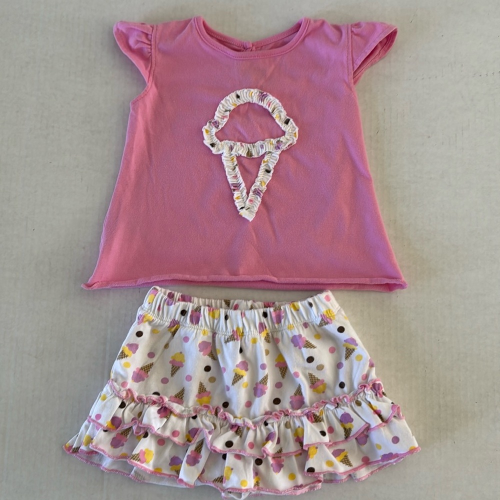 Kidgets Ice Cream Cone Top and Skort, 12M